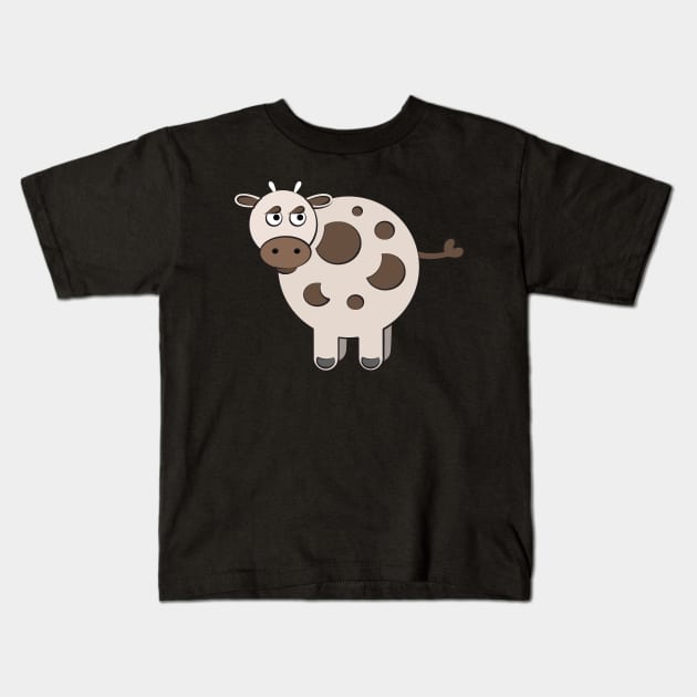 Cute Funny Cow Kids T-Shirt by evisionarts